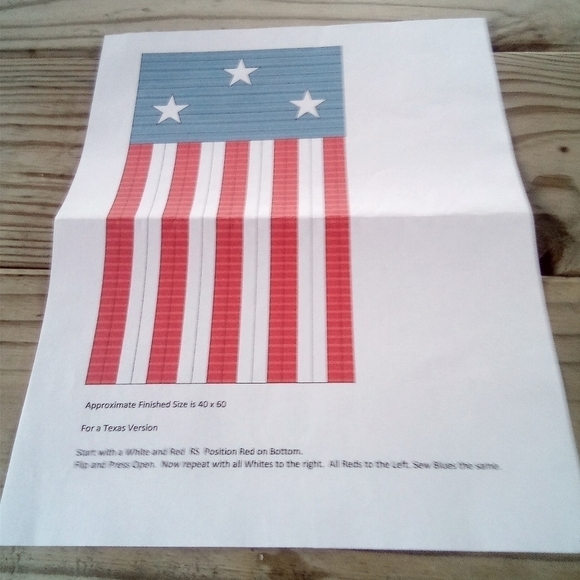 Strip It Sew It Flag Quilt Quilting Pattern Patriotic USA America Texas Flag - Picture 2 of 2